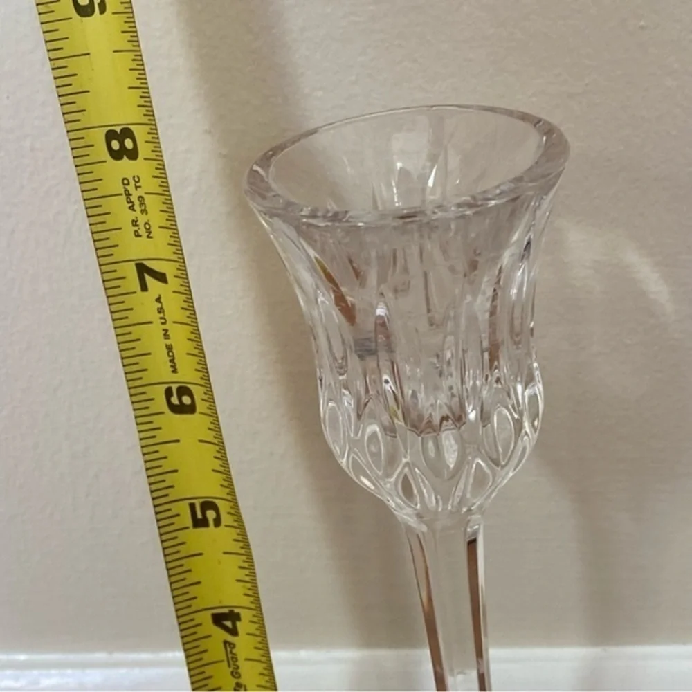 Mikasa Crystal Glass Icicles Tulip Shaped Candle Holders Set of 2 NWOT